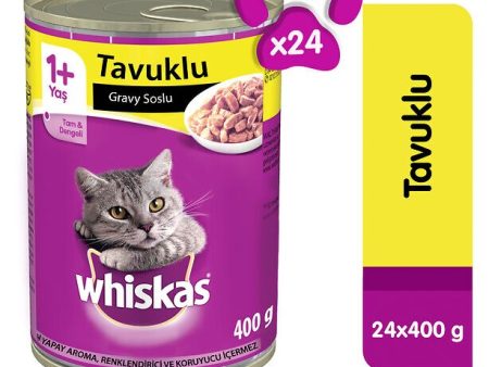 Whiskas Tavuklu Yetişkin Kedi Konserve Yaş Maması 24X400 gr Discount