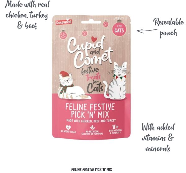 Feline Festive Pick  n  Mix | Christmas Cat Treat Gift Box by Cupid & Comet Sale