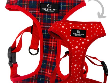 Ancol | Soho Collection | Dog Harness | Reversible Tartan & Stars Pattern For Discount