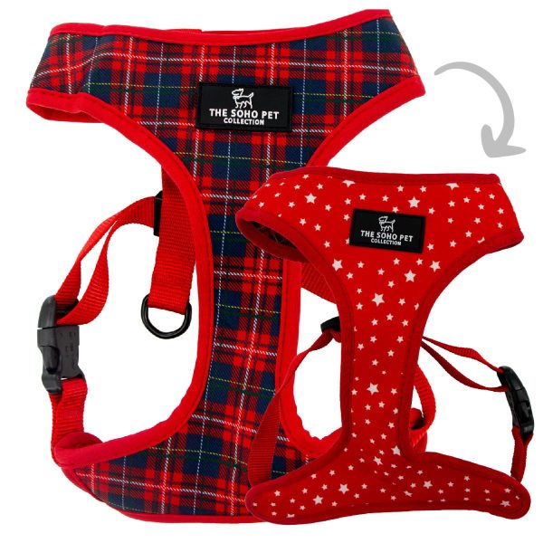 Ancol | Soho Collection | Dog Harness | Reversible Tartan & Stars Pattern For Discount