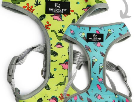 Ancol | Soho Collection | Dog Harness | Reversible Dino & Ice Cream Pattern For Cheap