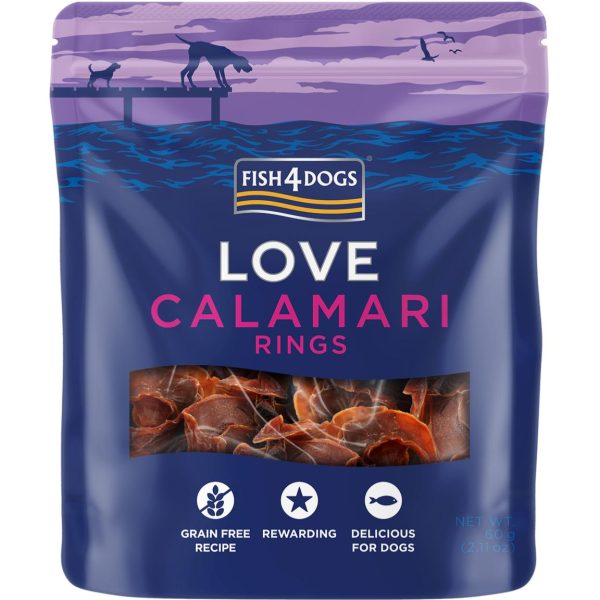 Fish4Dogs | Natural Dog Treat | Love Calamari Rings 60g Sale