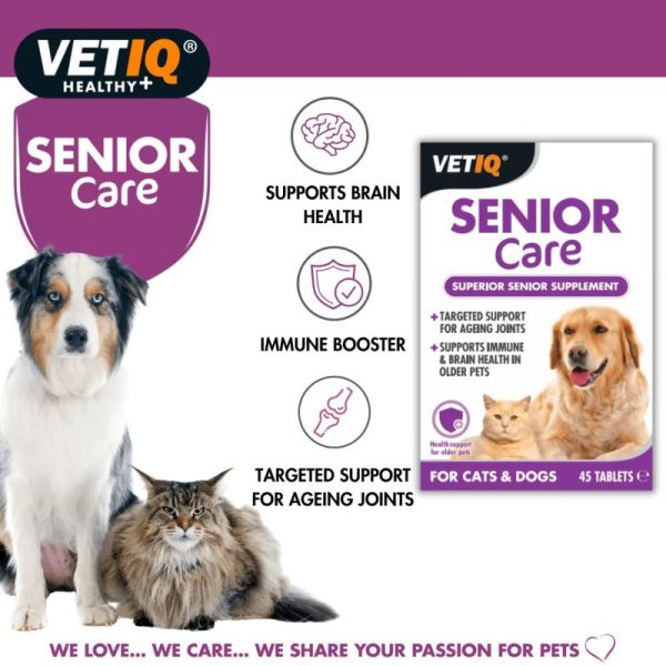 M&C Vet IQ | Senior Care Supplement For Dogs & Cats | Geriatr-UM - 45 Tablets Supply