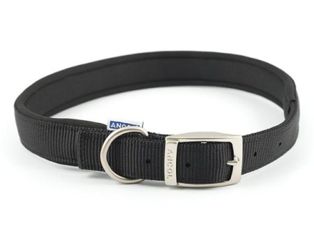 Ancol Air Cushion Nylon Dog Collar - Black Fashion