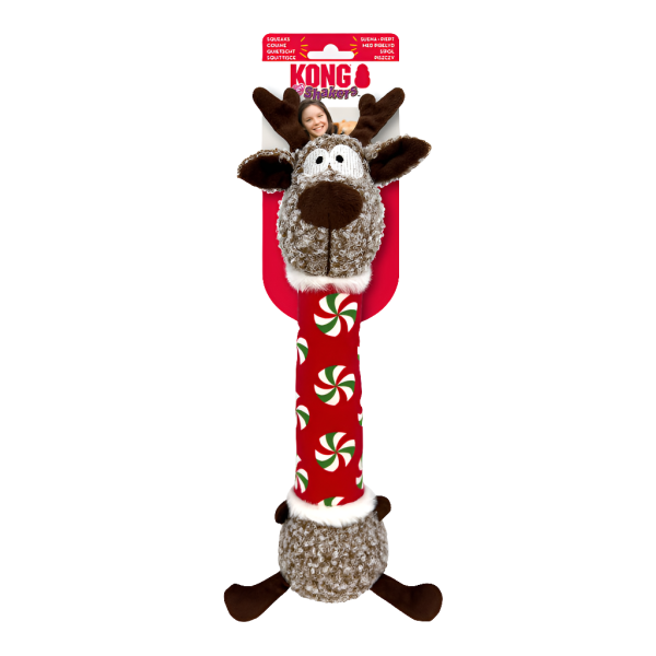 KONG Holiday Shakers Luvs Reindeer 2024 | Extra Long Christmas Squeaky Dog Toy Discount