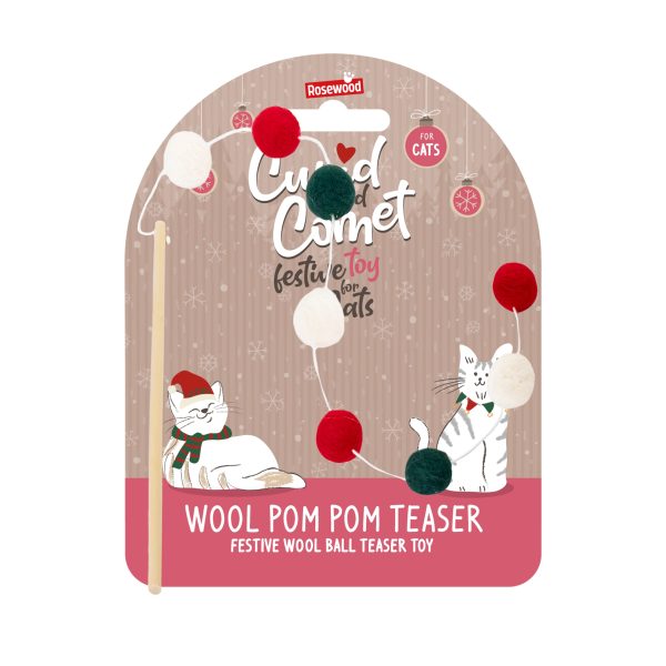 Wool Pom Pom Teaser | Christmas Cat Toy by Cupid & Comet For Sale