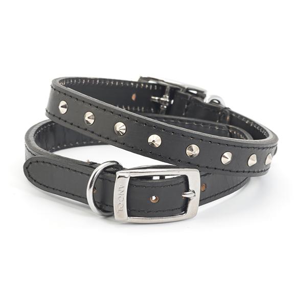 Ancol Leather Studded Collar - Black Discount