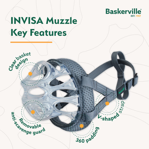 Baskerville | Dog Behaviour & Training | Lightweight Basket Muzzle  - INVISA For Cheap