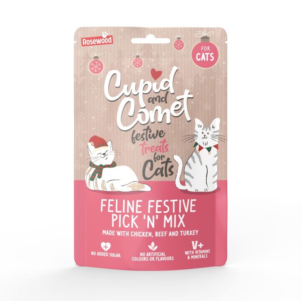 Feline Festive Pick  n  Mix | Christmas Cat Treat Gift Box by Cupid & Comet Sale