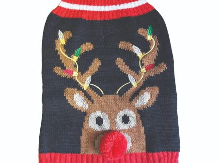 Holly & Robin | Christmas Dog Jumper | Cosy Knit Reindeer Sweater Online