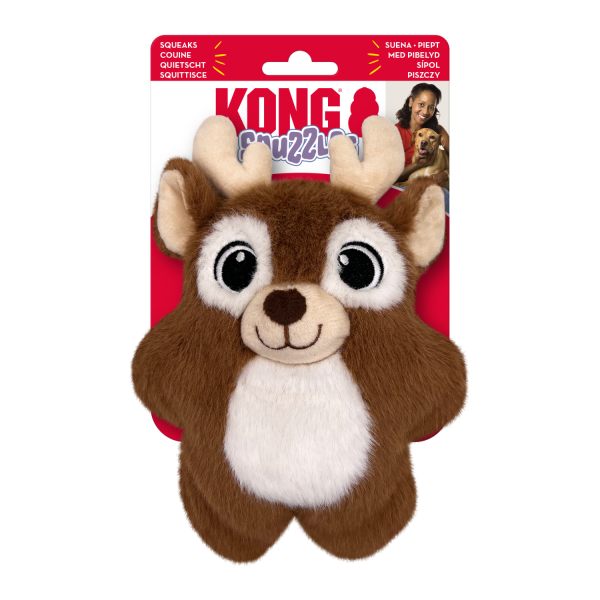 KONG Holiday Snuzzles Reindeer 2024 | Small Christmas Luxury Plush Dog Toy Sale