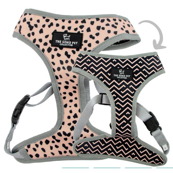 Ancol | Soho Collection | Dog Harness | Reversible Dalmatian Spot & ZigZag Pattern For Cheap