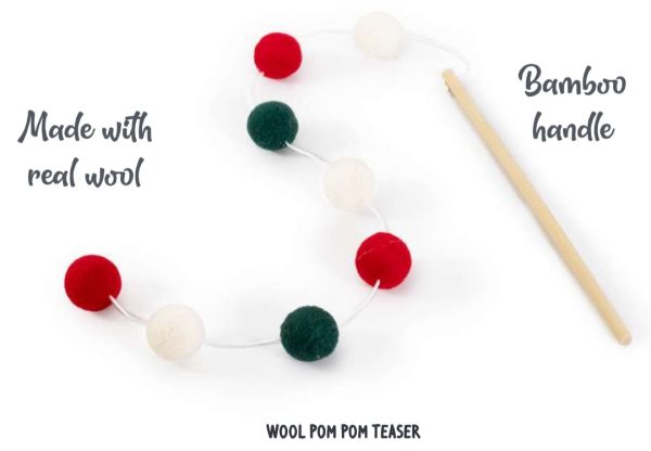 Wool Pom Pom Teaser | Christmas Cat Toy by Cupid & Comet For Sale