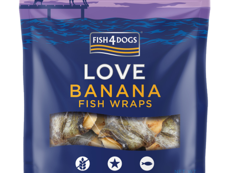 Fish4Dogs | Natural Dog Treat | Love Banana & Fish Wraps 100g Cheap