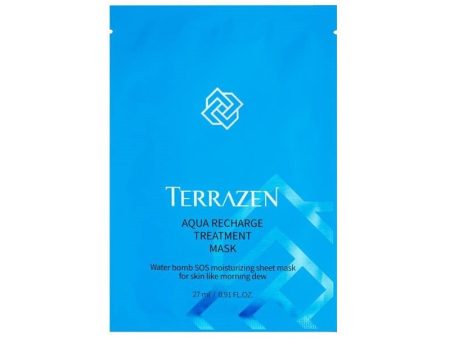 Lakštinė, drėkinanti veido kaukė Terrazen Aqua Recharge Treatment Mask TER86804, ypač tinka sausai veido odai, 27 ml Hot on Sale