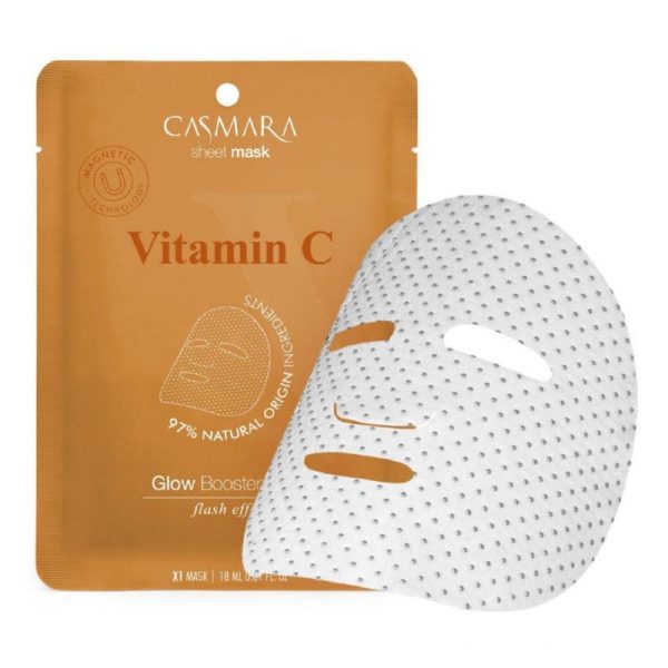 Skaistinamoji veido kaukė Casmara Glow Booster Sheet Mask Vitamin C CASA75001, su vitaminu C ir niacinamidu, magnetinė technologija Online now